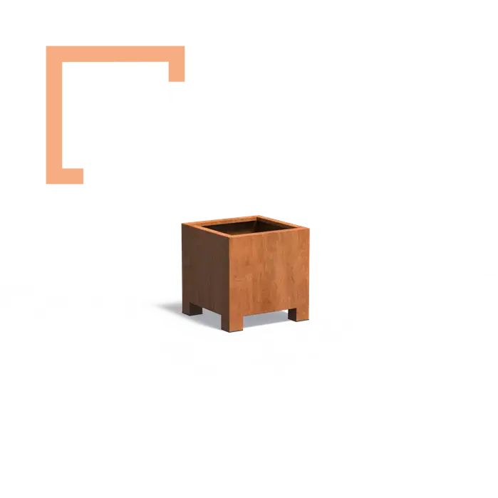 Cortenový květináč Carrez s nožičkami