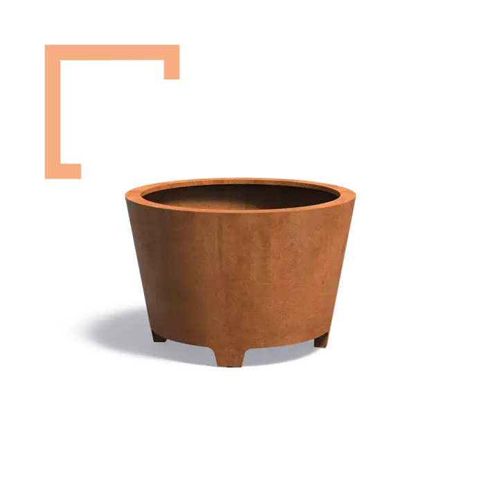 Cortenový květináč Conic Feet