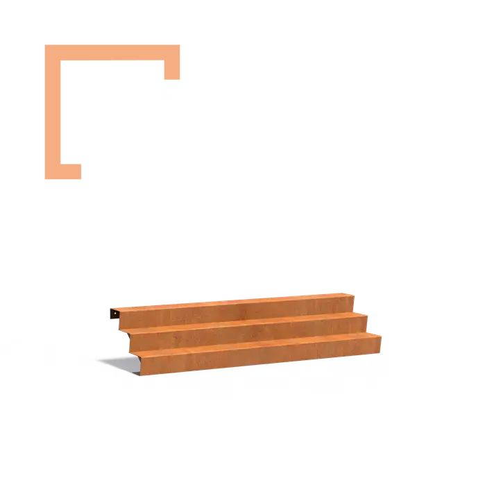 Cortenové schodiště 3 stupně