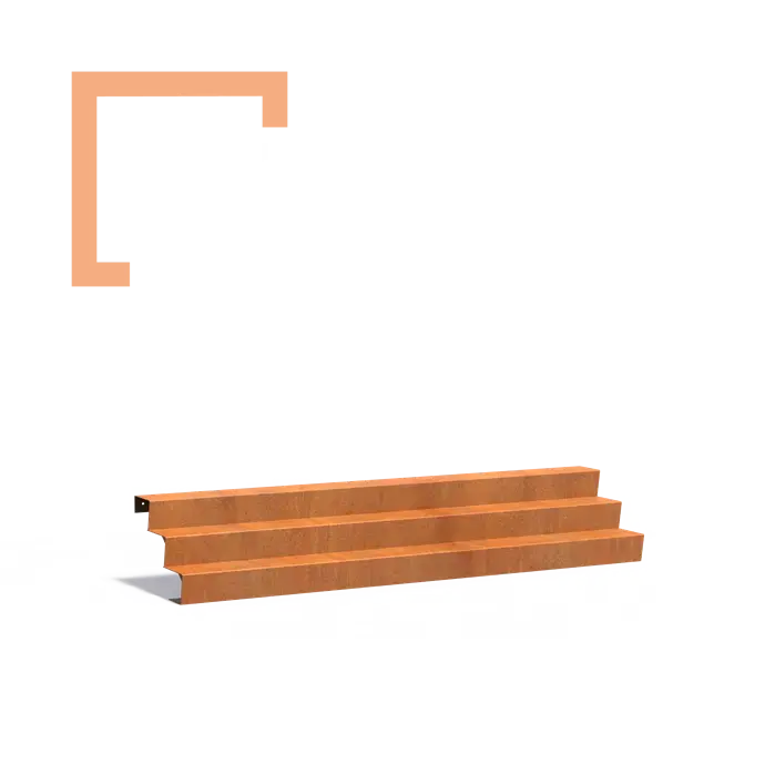 Cortenové schodiště 3 stupně