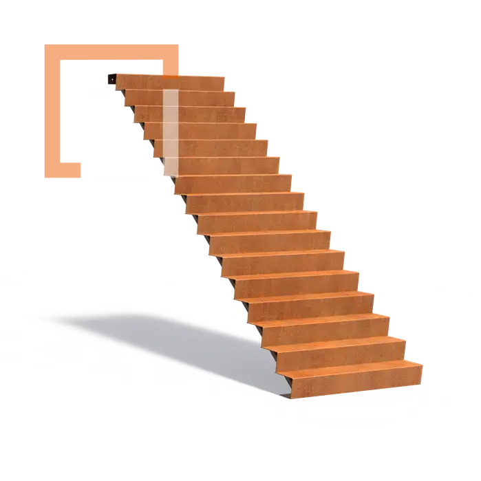 Cortenové schodiště 16 stupňů