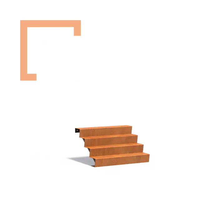 Cortenové schodiště 4 stupně