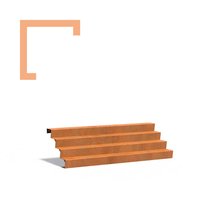 Cortenové schodiště 4 stupně