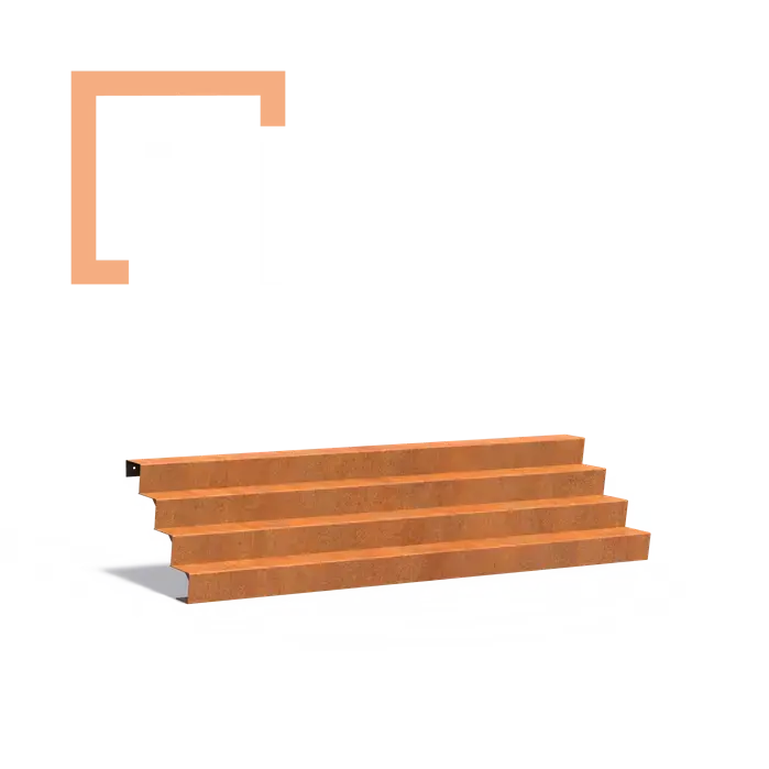 Cortenové schodiště 4 stupně
