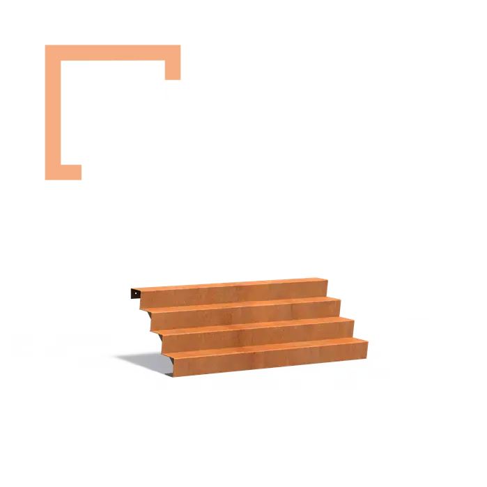Cortenové schodiště 4 stupně