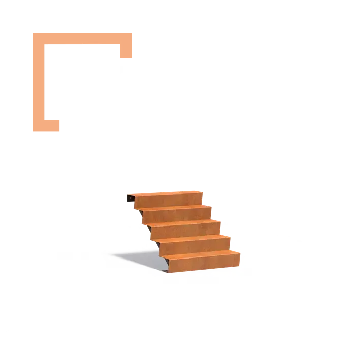 Cortenové schodiště 5 stupňů