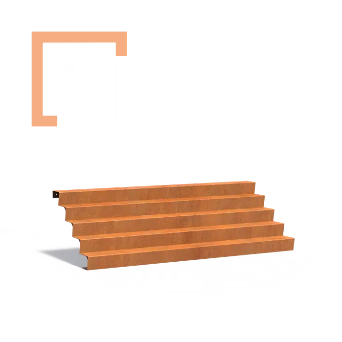 Cortenové schodiště 5 stupňů