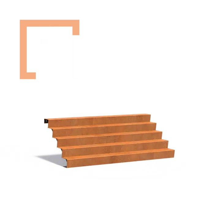 Cortenové schodiště 5 stupňů