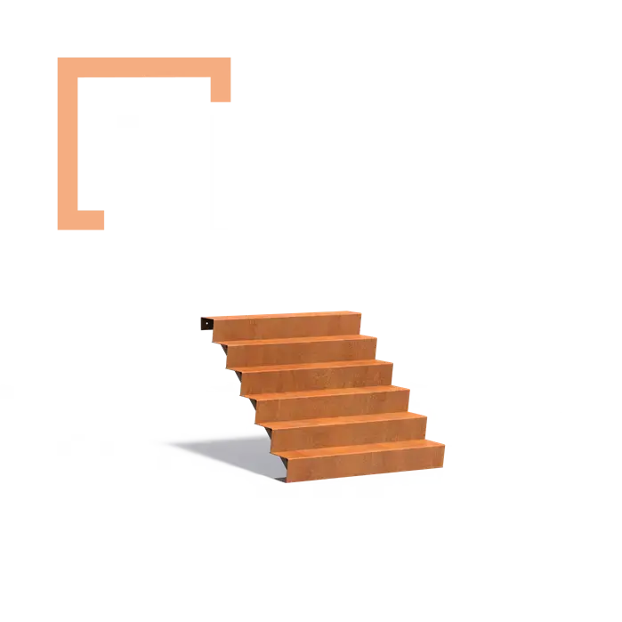 Cortenové schodiště 6 stupňů