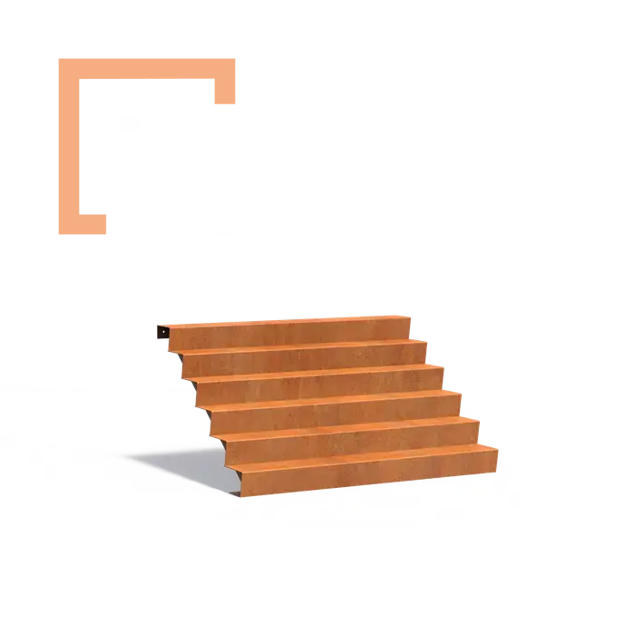 Cortenové schodiště 6 stupňů