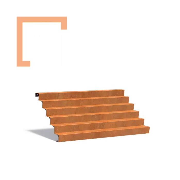 Cortenové schodiště 6 stupňů