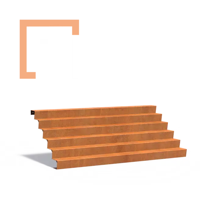 Cortenové schodiště 6 stupňů