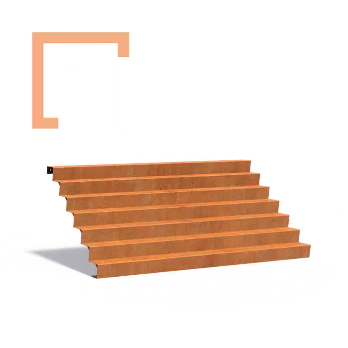 Cortenové schodiště 7 stupňů