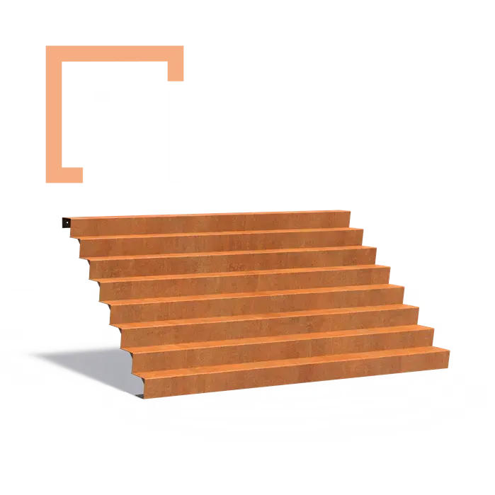 Cortenové schodiště 8 stupňů