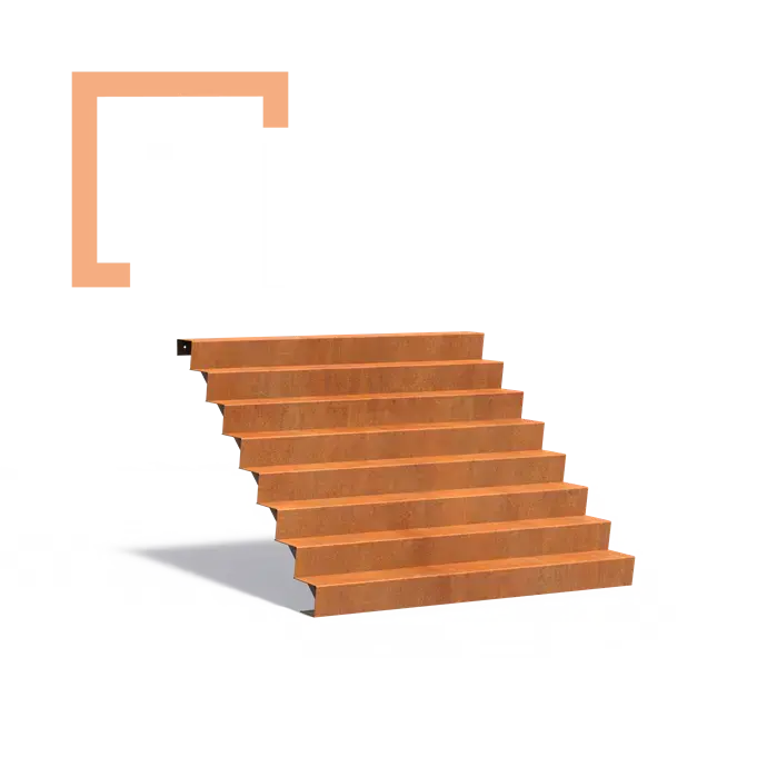 Cortenové schodiště 8 stupňů