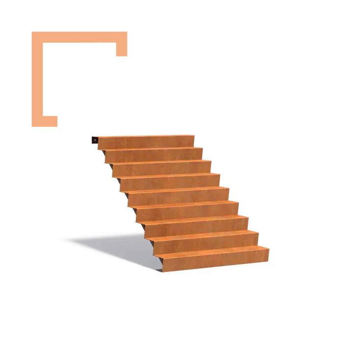Cortenové schodiště 9 stupňů