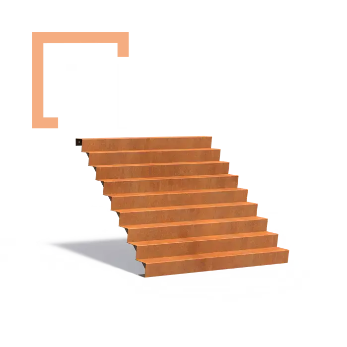 Cortenové schodiště 9 stupňů