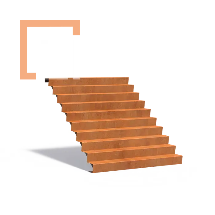 Cortenové schodiště 10 stupňů