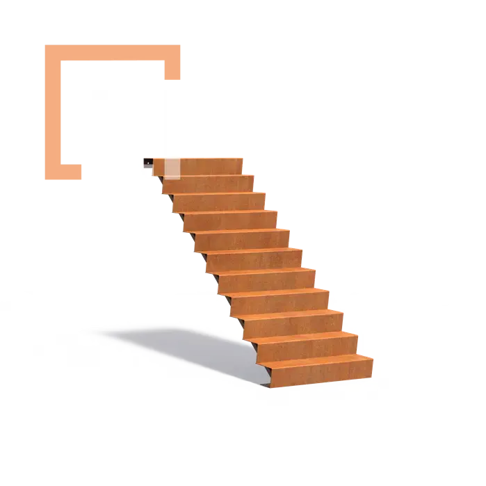 Cortenové schodiště 11 stupňů