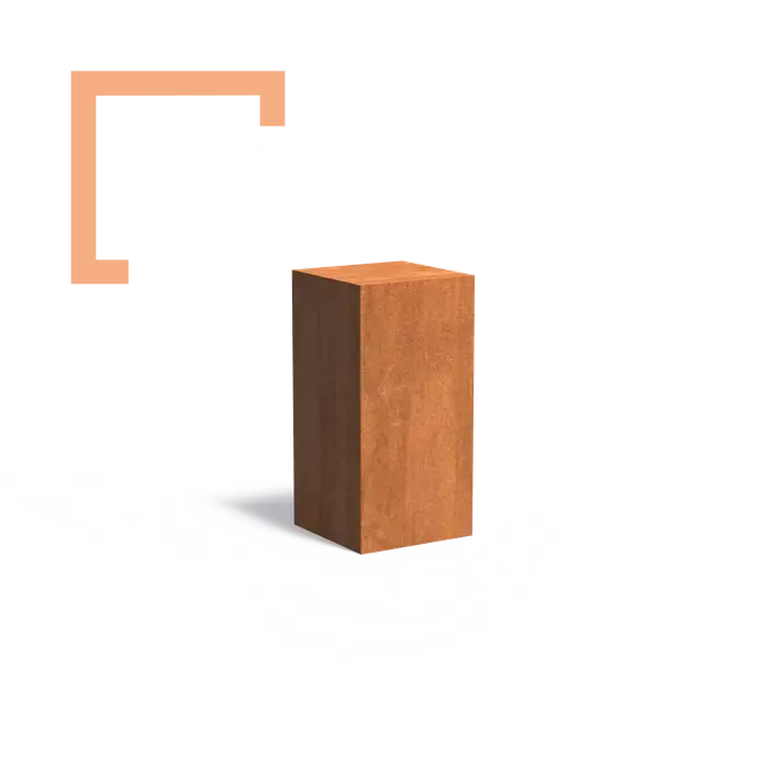 Cortenový blok (stolek)