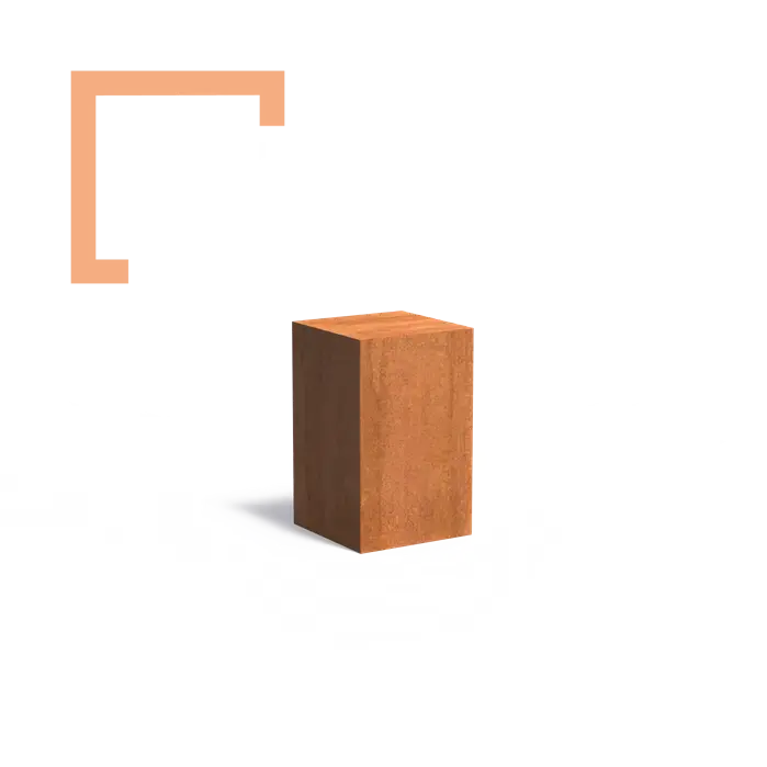 Cortenový blok (stolek)