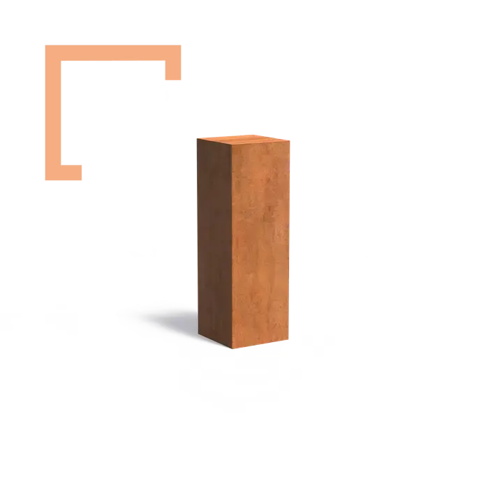 Cortenový blok (stolek)