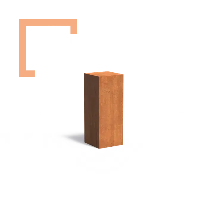 Cortenový blok (stolek)
