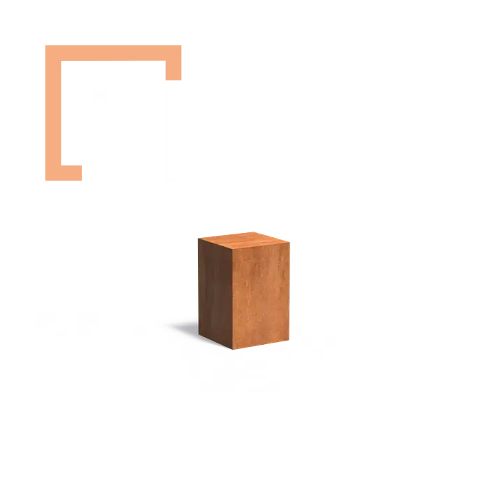 Cortenový blok (stolek)