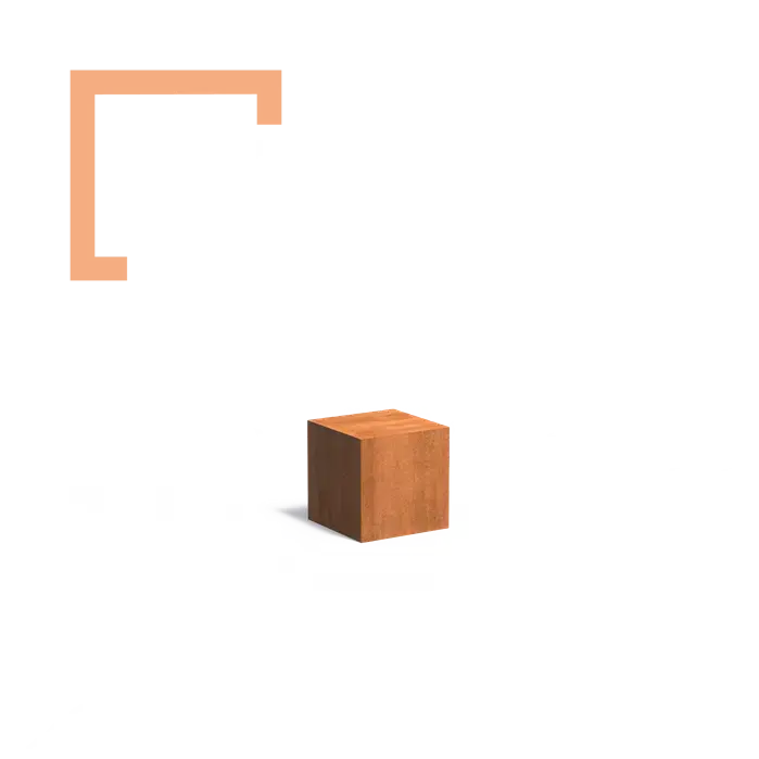 Cortenový blok (stolek)