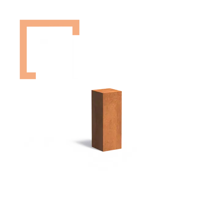 Cortenový blok (stolek)