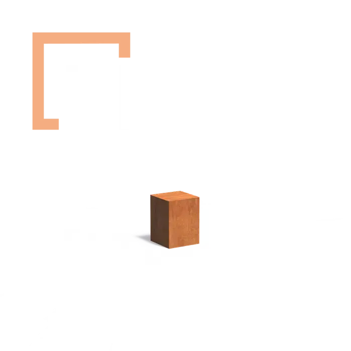 Cortenový blok (stolek)
