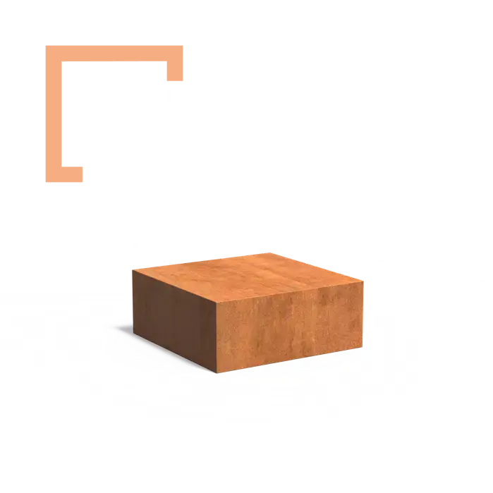Cortenový blok (stolek)