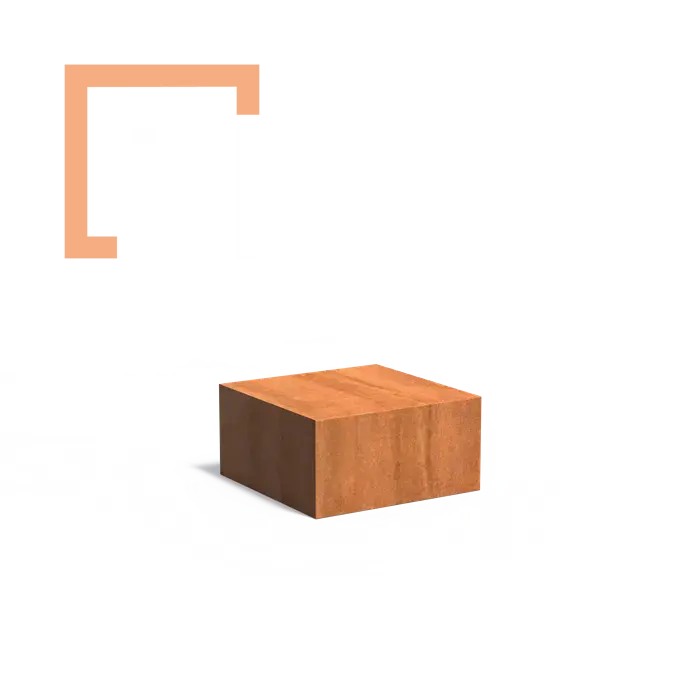 Cortenový blok (stolek)