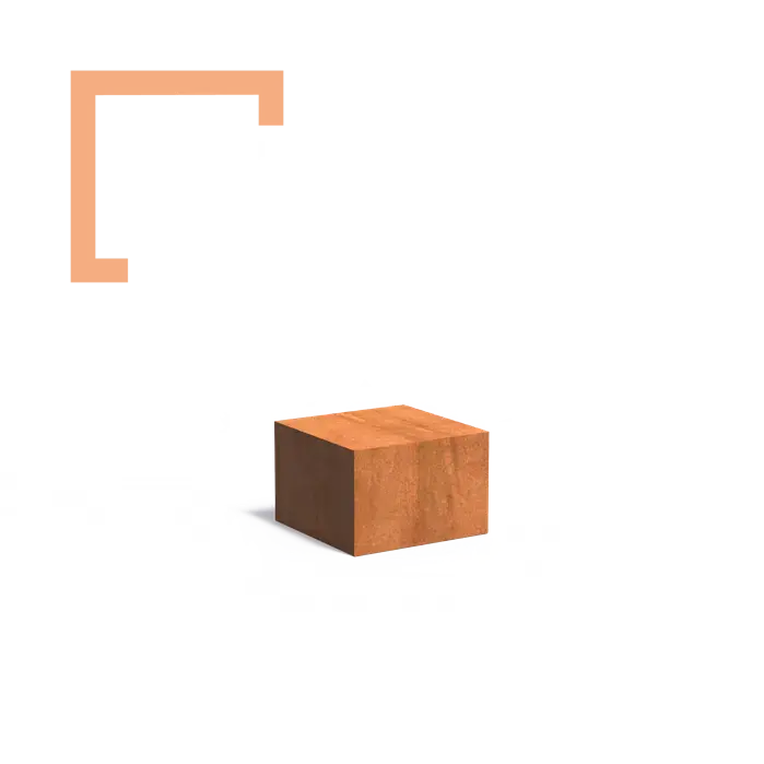 Cortenový blok (stolek)