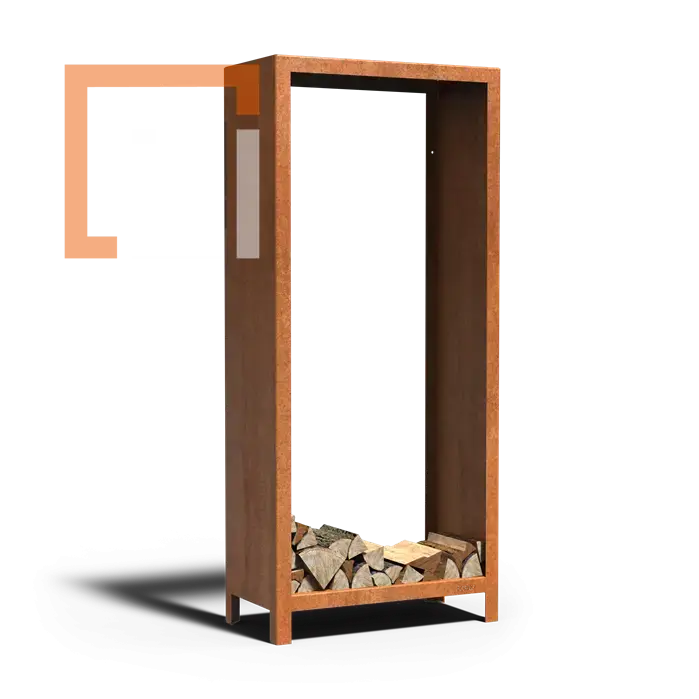 Cortenový stojan na dřevo Logg