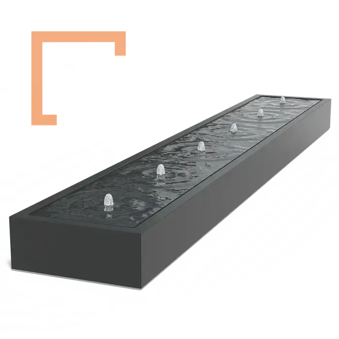 Hliníková fontána Table - 6 trysek
