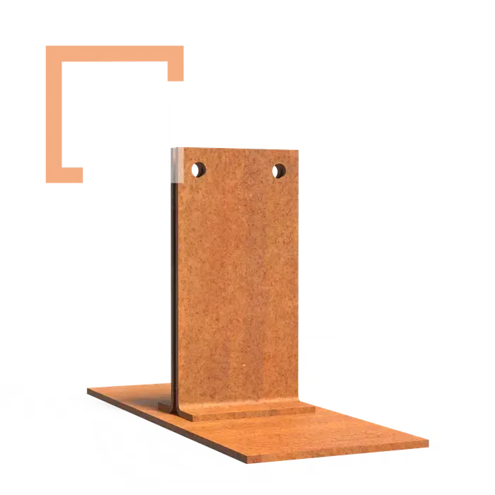 Cortenový držák obrubníku