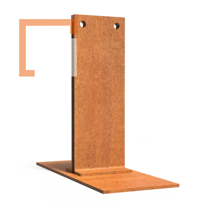 Cortenový držák obrubníku