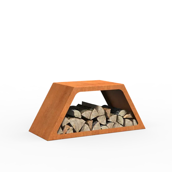 Cortenový dřevník Hex poloviční díl