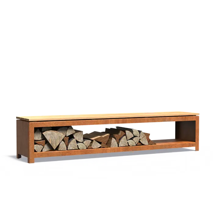 Cortenový dřevník Logg seat