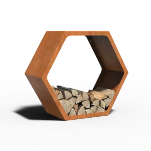 Cortenový dřevník Hex