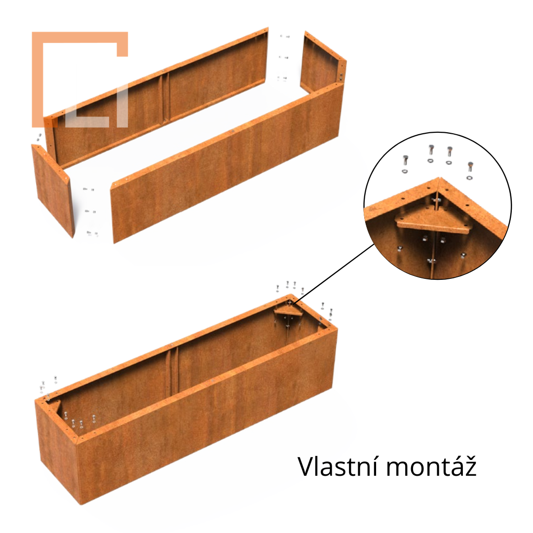 Cortenový květináč Carrez connect