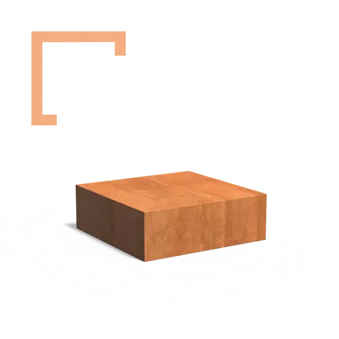 Cortenový blok (stolek)