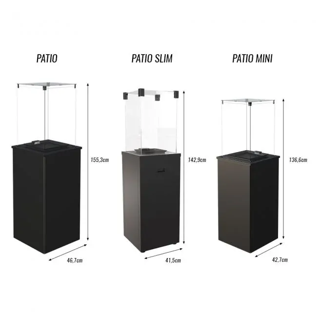 Plynové terasové topení Patio mini s manuálním ovládáním